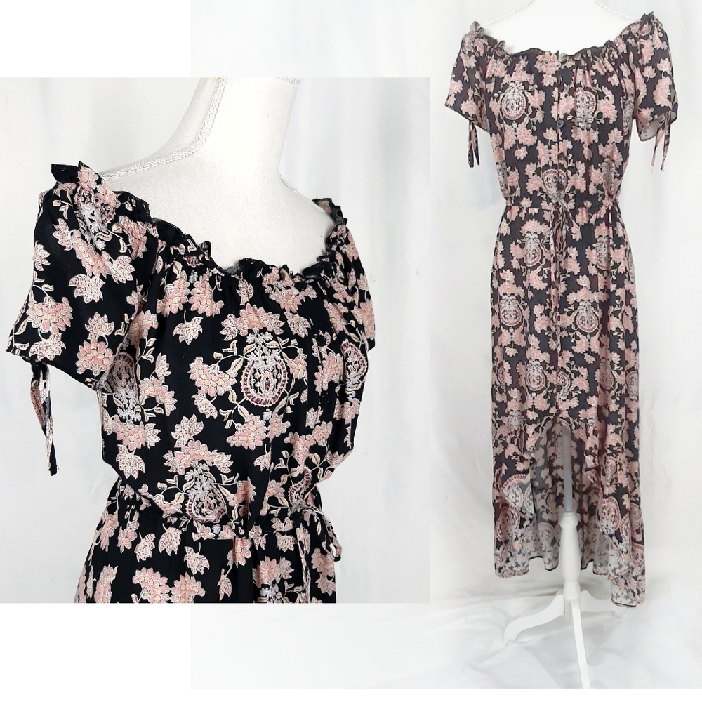 Chelsea & Violet Floral High Low Peasant Dress